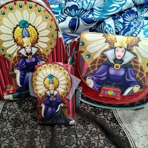 Loungefly Disney Snow White Evil Queen backpack, crossbody, wallet 3pc set